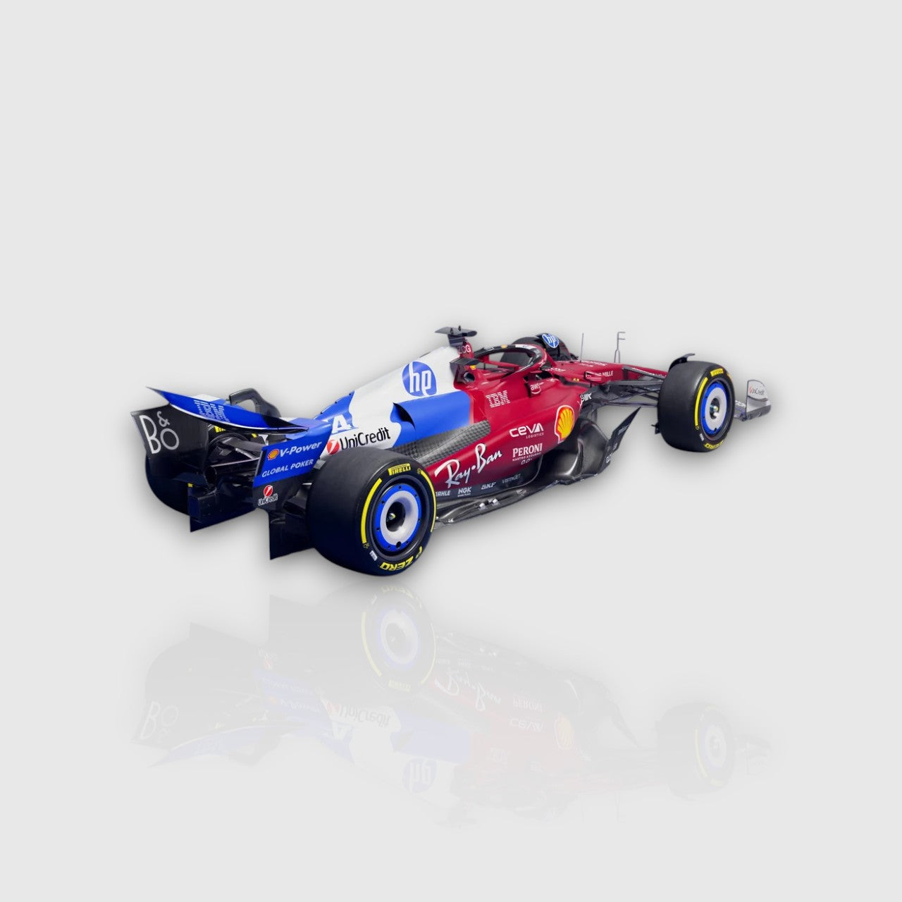 Bburago Charles Leclerc Scuderia Ferrari SF25 Miami GP with Acrylic Box 1:43