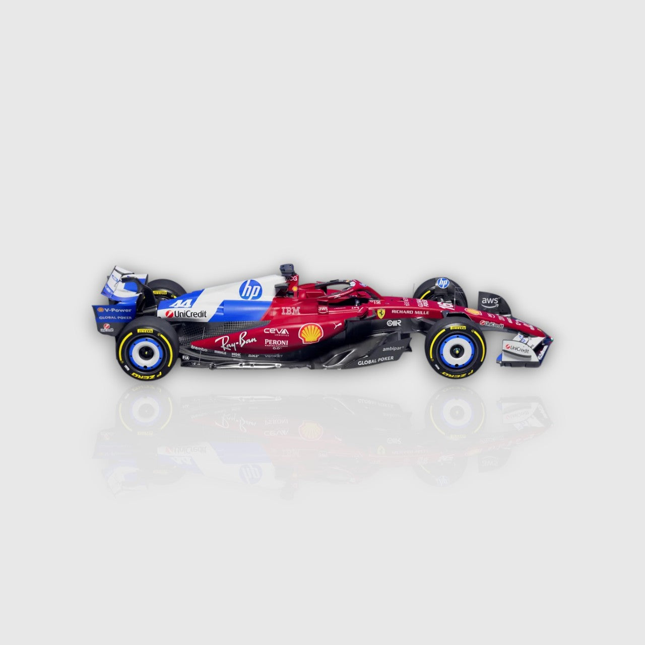 Bburago Lewis Hamilton Scuderia Ferrari SF25 Miami GP with Acrylic Box 1:43