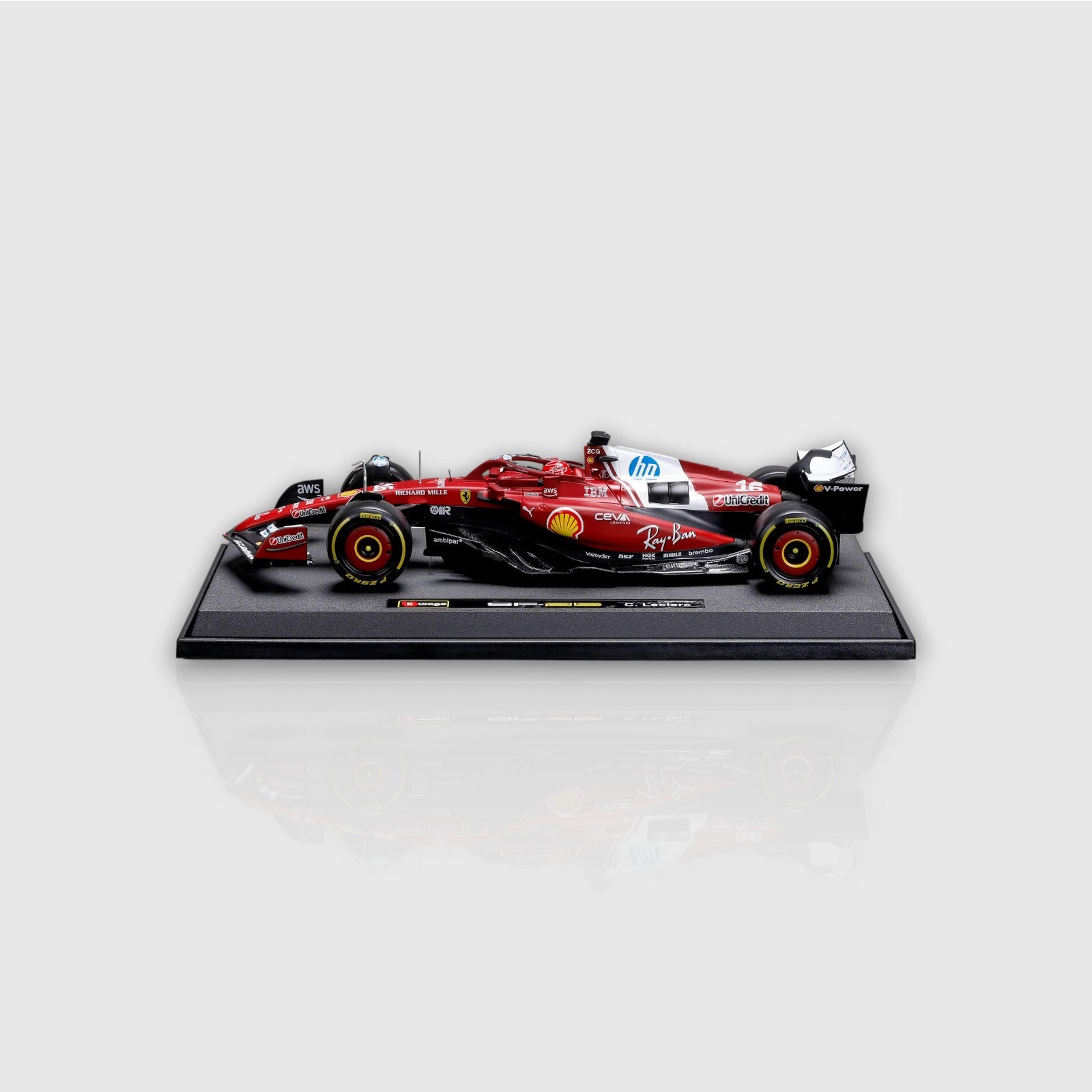 Bburago Charles Leclerc Scuderia Ferrari SF25 with Acrylic Box 1