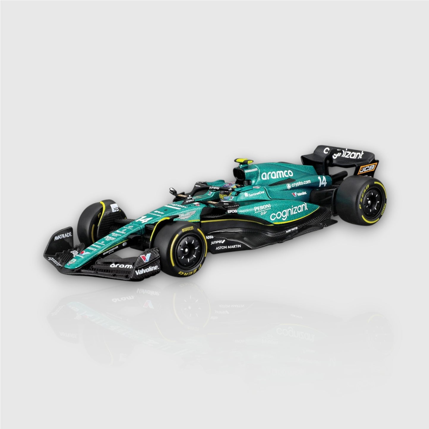 Fernando Alonso Aston Martin AMR23 with Acrylic Box 1:43