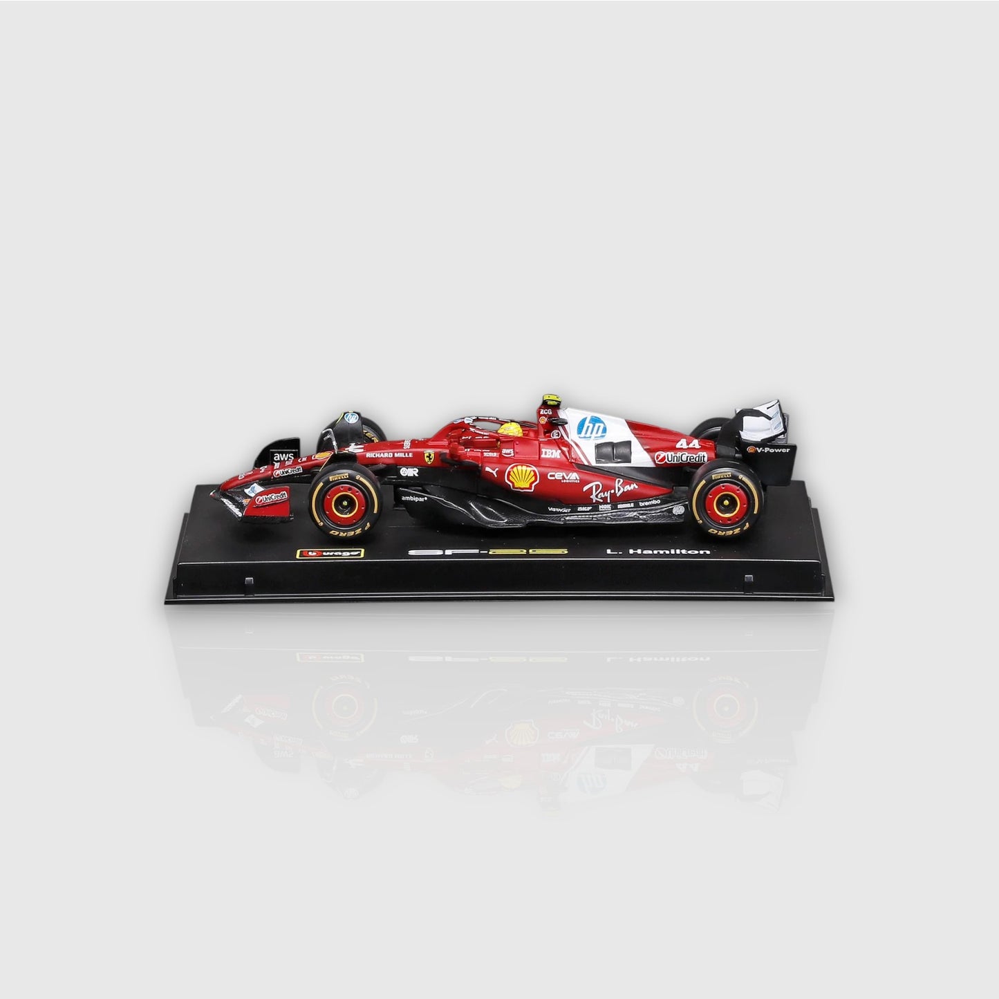 Bburago Lewis Hamilton Scuderia Ferrari SF25 with Acrylic Box 1:43