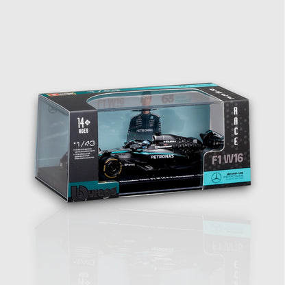 Bburago George Russell Mercedes AMG F1 W16 with Acrylic Box 1:43