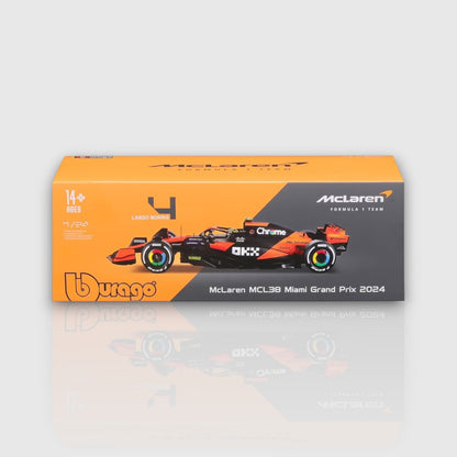 Lando Norris Mclaren MCL38 Miami GP with Acrylic Box 1:24