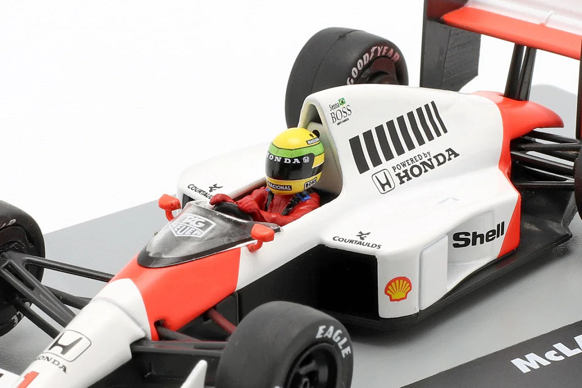 Ayrton Senna Mclaren MP4/5 Honda V10 Germany GP with Acrylic Box 1:43
