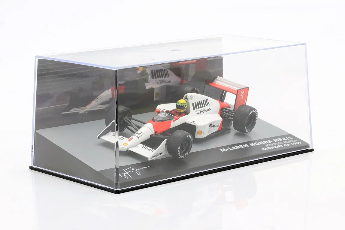 Ayrton Senna Mclaren MP4/5 Honda V10 Germany GP with Acrylic Box 1:43